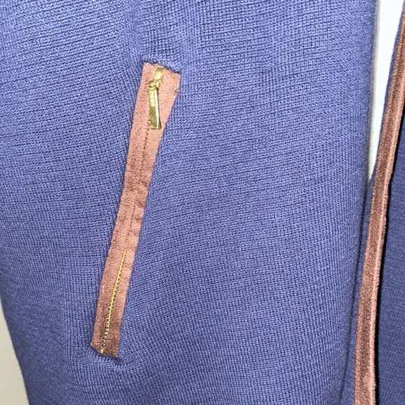 Charter Club Tan and Navy Colorblock Cardigan Size PL - Picture 3 of 10